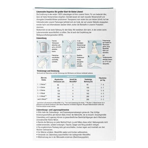 Löwenzahn Organics BIO Pre Anfangsmilch 0+ Monate