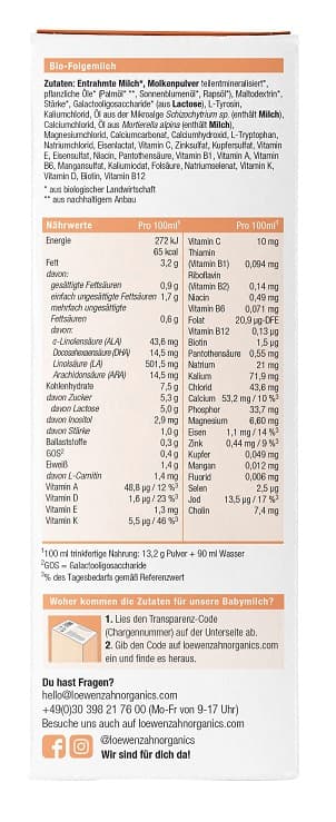Löwenzahn Organics BIO Folgemilch nach dem 10. Monat