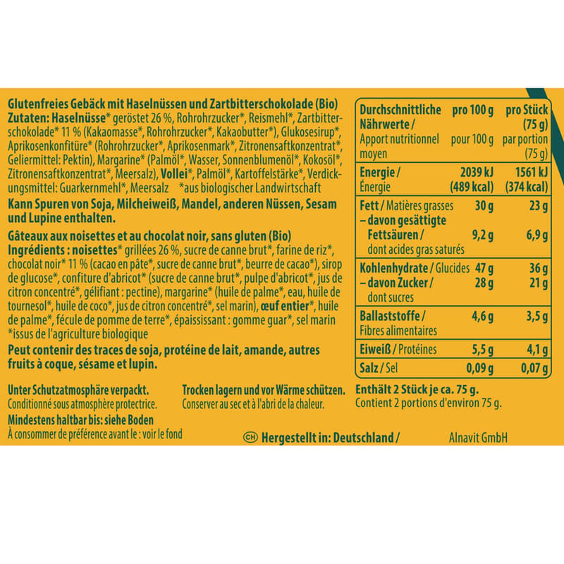 Alnavit BIO Nussecken glutenfrei