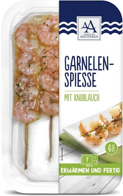 Garnelenspieße mit Knoblauch