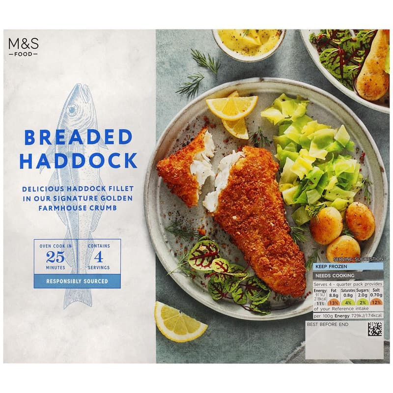 Marks & Spencer 4 Breaded Haddock Fillets