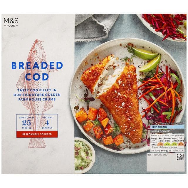Marks & Spencer 4 Breaded Cod Fillets (tiefgekühlt)