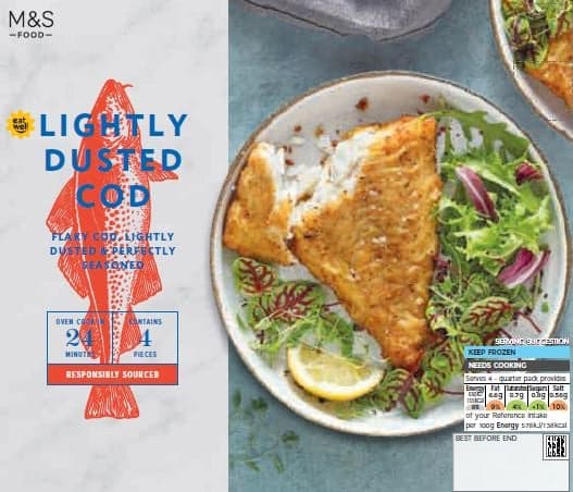 Marks & Spencer 4 Lightly Dusted Cod Fillets (tiefgekühlt)