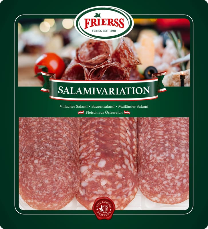 Frierss Salamivariation geschnitten