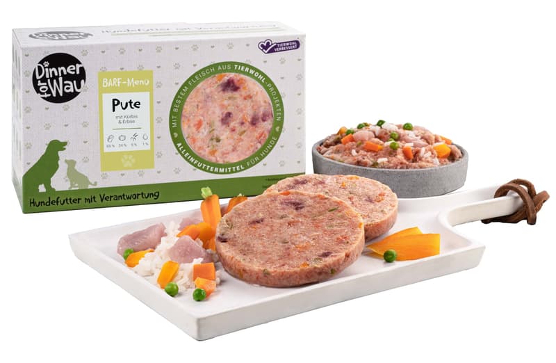 Dinner for Wau BARF Menü Pute vital (tiefgekühlt)
