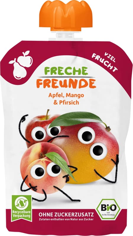 Freche Freunde BIO Quetschie Apfel, Mango & Pfirsich