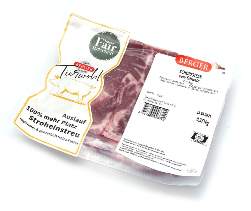 Berger AMA Tierwohl Schwein Schopf Steak
