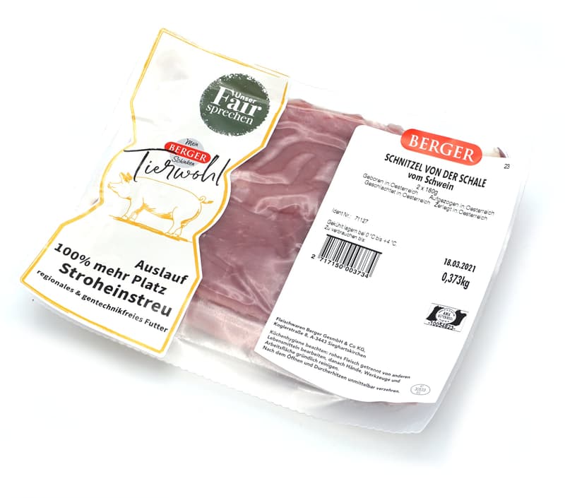 Berger AMA Tierwohl Schalen Schwein Schnitzel