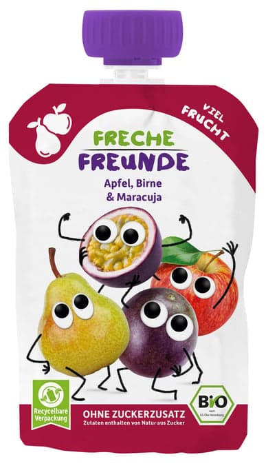 Freche Freunde BIO Quetschie Apfel, Birne & Maracuja
