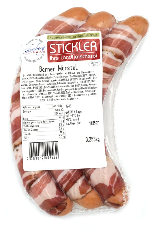 Landfleischerei Stickler Bernerwürstel handgewickelt