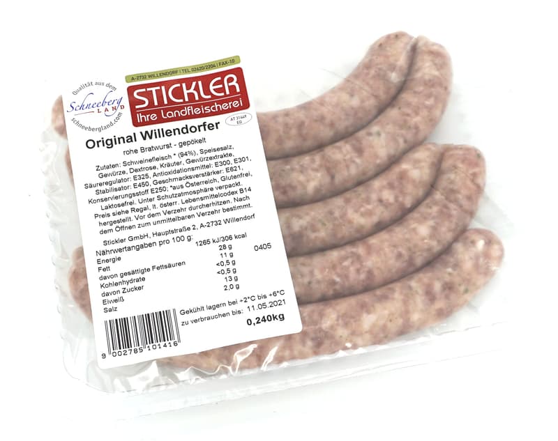 Landfleischerei Stickler Original Willendorfer roh