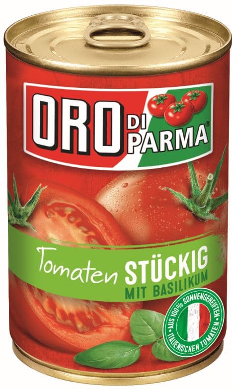 Oro di Parma Tomaten stückig mit Basilikum