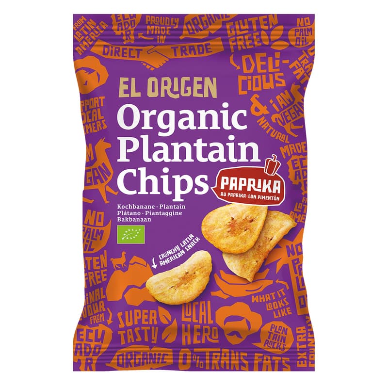 El Origen BIO Kochbananen Chips mit Paprika
