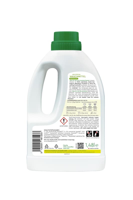Planet Pure BIO Universal Waschmittel GEL Alpenfrische