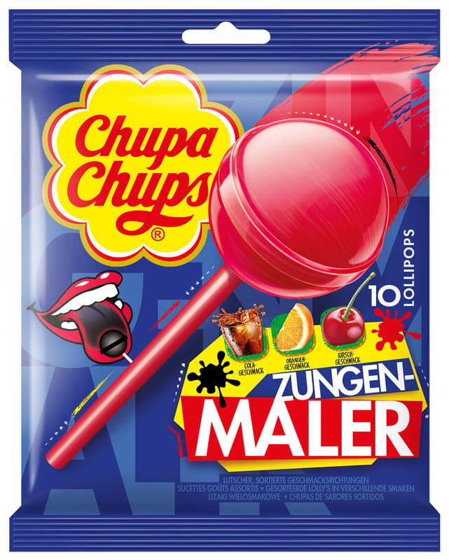Chupa Chups Lollipops Zungenmaler (Cola, Orange, Kirsche)