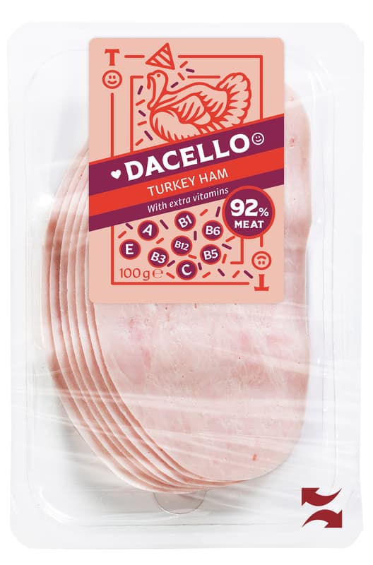 Dacello turkey ham with extra vitamins