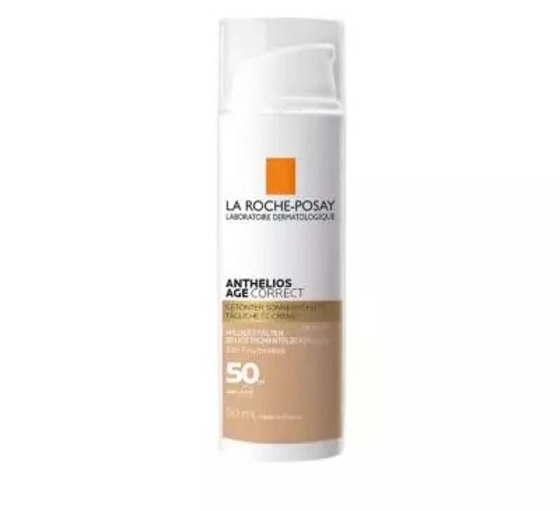La Roche Posay Anthelios Age Correct LSF 50+: Feuchtigkeitsspendende, getönte Tagescreme mit Lichtsc