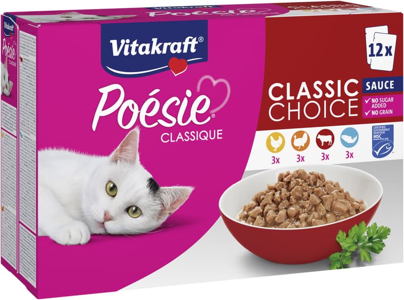 Vitakraft Frischebeutel Poesie Classic in Sauce (12x85g)