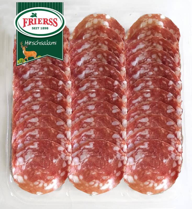 Frierss Original Hirschsalami geschnitten