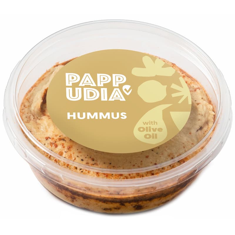 Pappudia Hummus natur mit Kreuzkümmel und Olivenöl