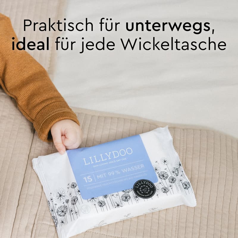 LILLYDOO Feuchttücher mit 99% Wasser