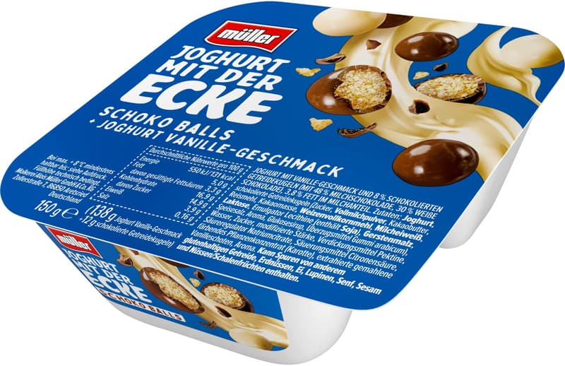 Müller Joghurt mit der Ecke Schoko-Balls