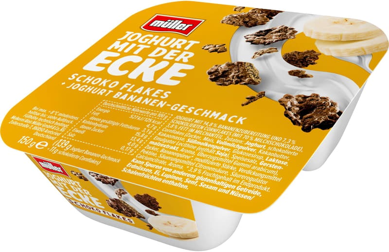 Müller Joghurt mit der Ecke Schokoflakes