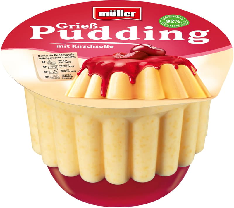 Müller Grießpudding + Kirschsoße