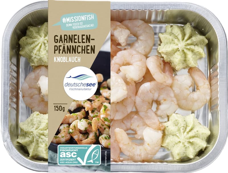 Deutsche See ASC Garnelen mit Kräuter-Knoblauch Butter
