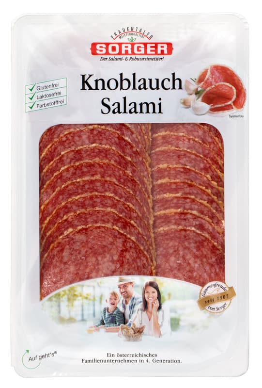 Sorger Knoblauchsalami geschnitten