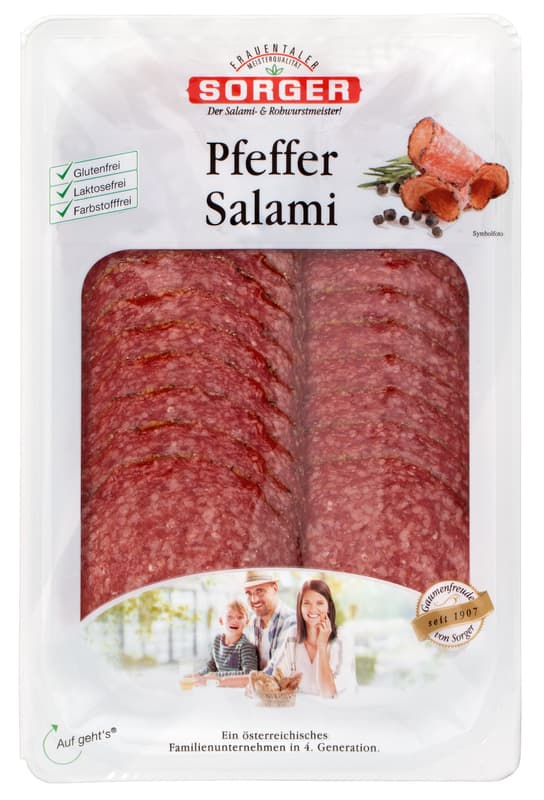 Sorger Pfeffersalami geschnitten