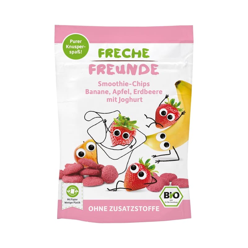 Freche Freunde BIO Smoothie-Chips Banane, Apfel, Erdbeere mit Joghurt