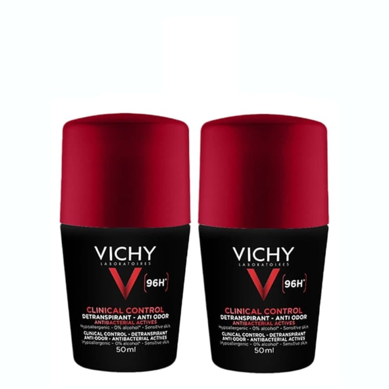 Vichy Homme Deo Roll On 96h Twin Pack
