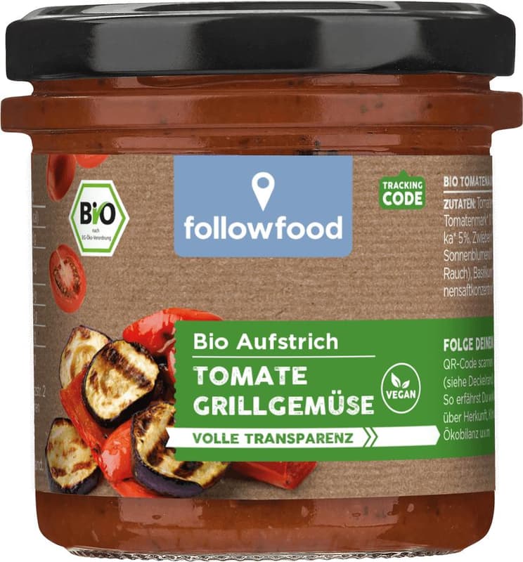 Followfood BIO Aufstrich Tomate Grillgemüse
