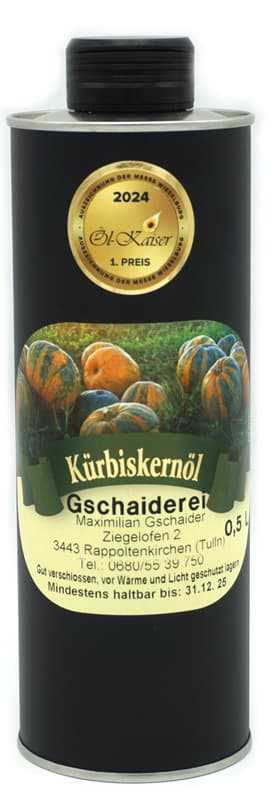 Gschaiderei Pumpkin Seed Oil in a Can