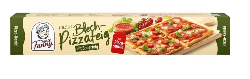 Tante Fanny Blech-Pizzateig mit Sauerteig mit Pizzasauce