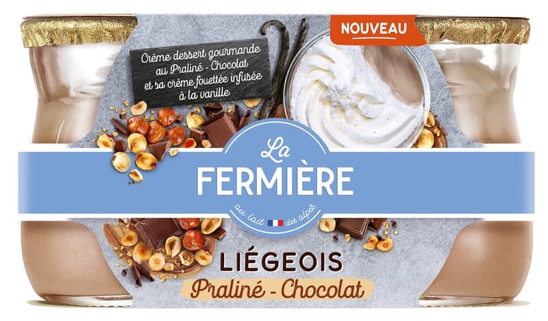 La Fermiere Praline-Haselnuss-Schokolade Milchdessert 2x120g