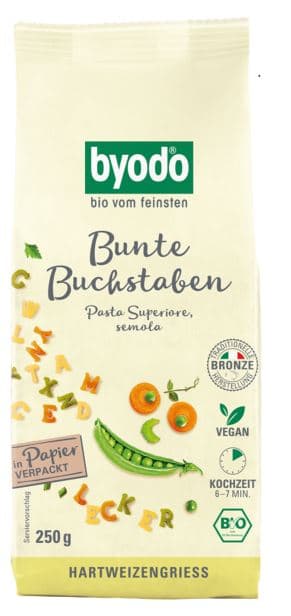 Byodo BIO Buchstabennudeln semola bunt