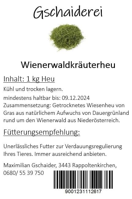 Gschaiderei Wienerwald Kräuterheu