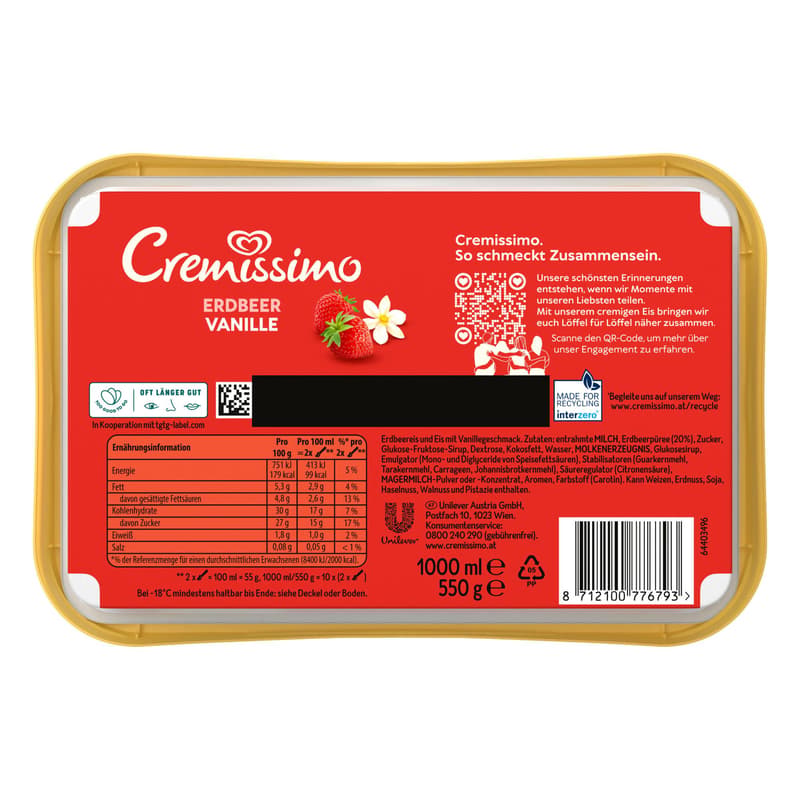 Cremissimo Erdbeer Vanille (tiefgekühlt)