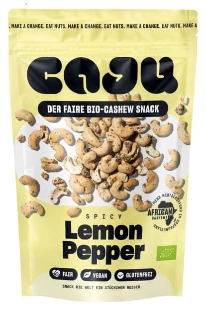 CAJU BIO Cashew Snack Lemon Pepper glutenfrei