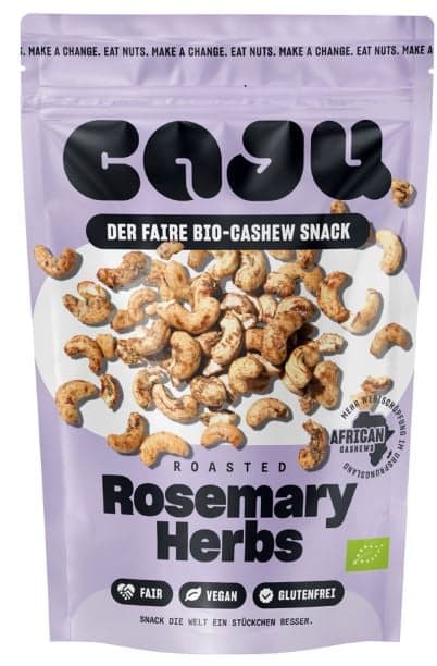 CAJU BIO Cashew Snack Rosemary Herbs glutenfrei