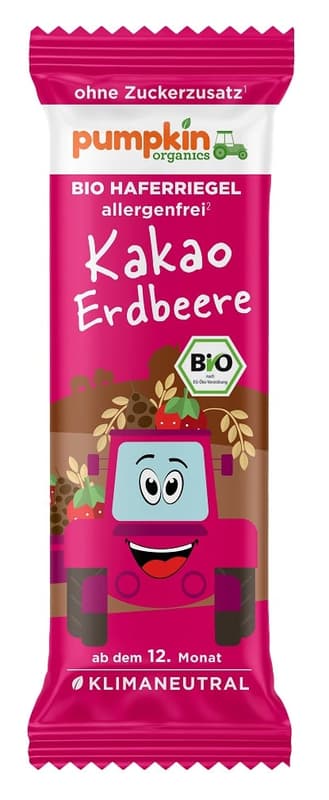 Pumpkin Organics - Bio Haferriegel mit Kakao Erdbeere