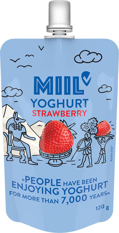 Miil Yoghurt strawberry, pouch