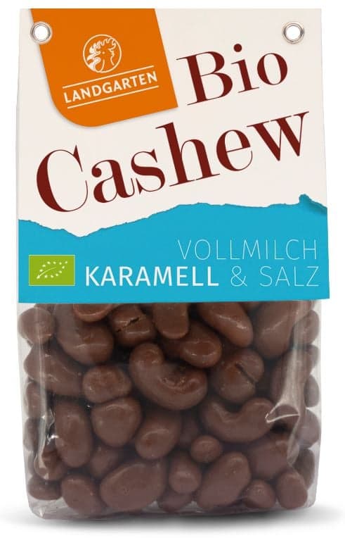 Landgarten BIO Cashews geröstet Vollmilch Karamell