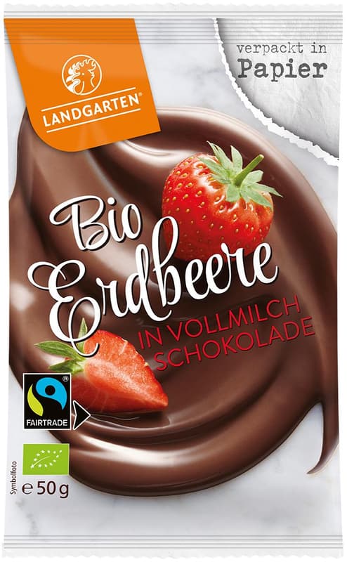 Landgarten BIO Erdbeeren in Vollmilchschokolade