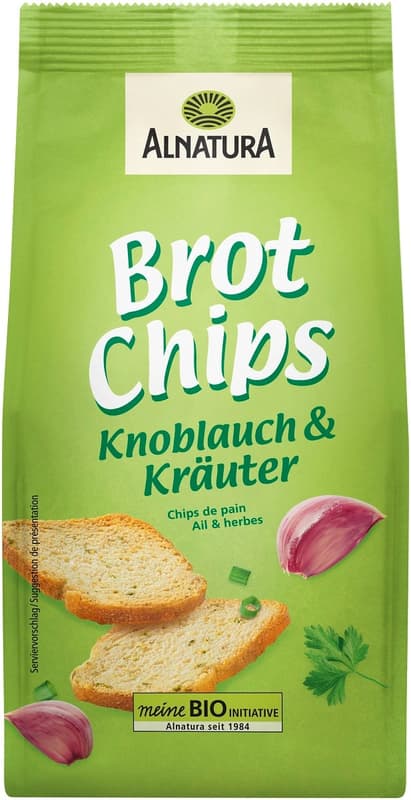 Alnatura BIO Brot Chips mit Knoblauch und Kräutern