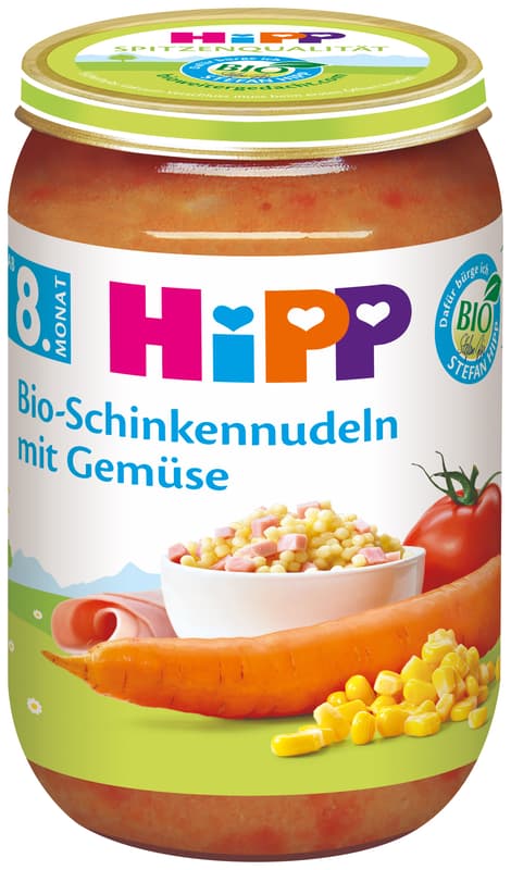 HiPP BIO-Schinkennudeln mit Gemüse, ab dem 8. Monat