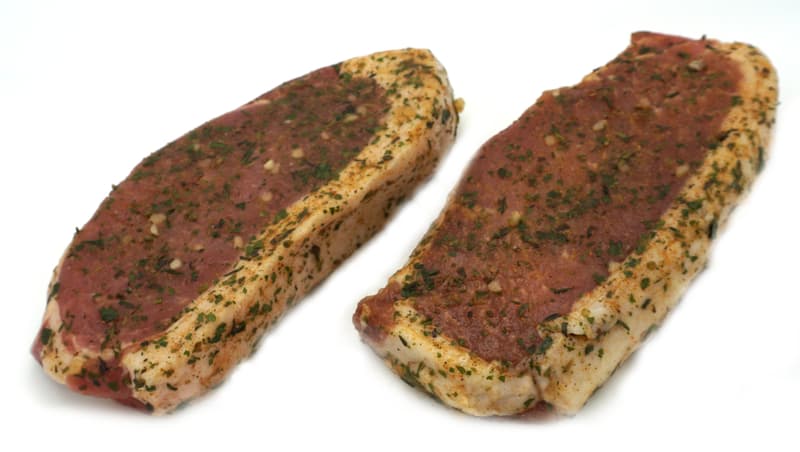 BIO Duroc Freilandschwein Karree Steaks mariniert