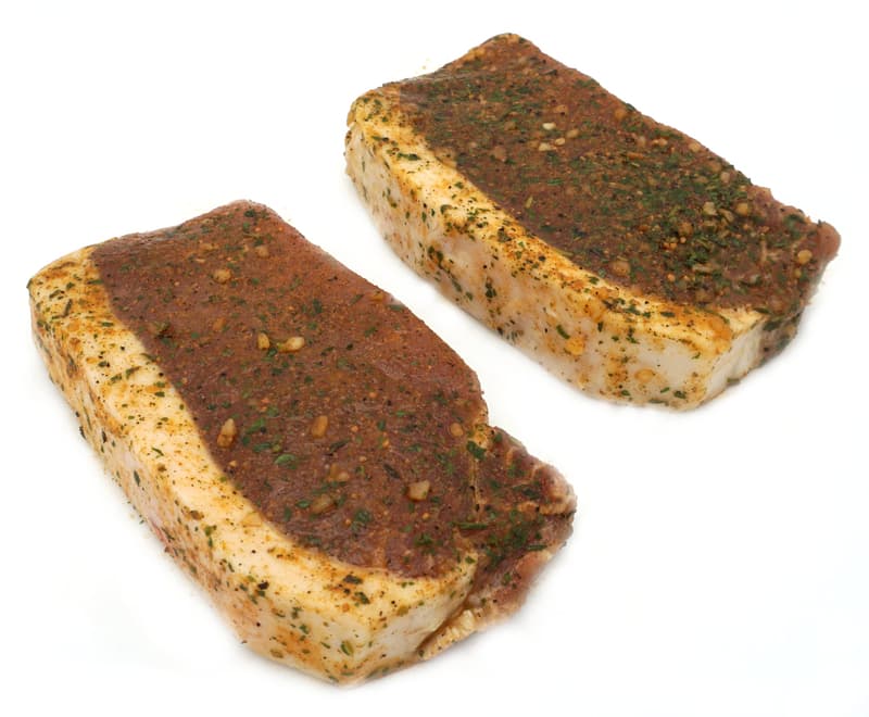BIO Duroc Freilandschwein Karree Steaks mariniert